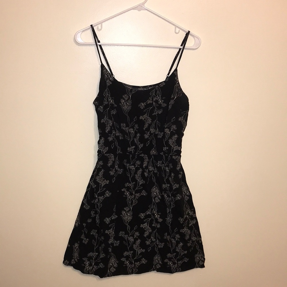 Old Navy Black Floral Print Dress
